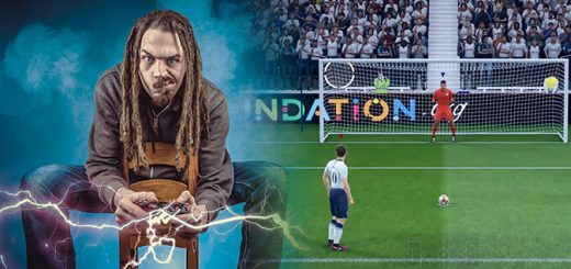 Mężczyzna grający w grę FIFA